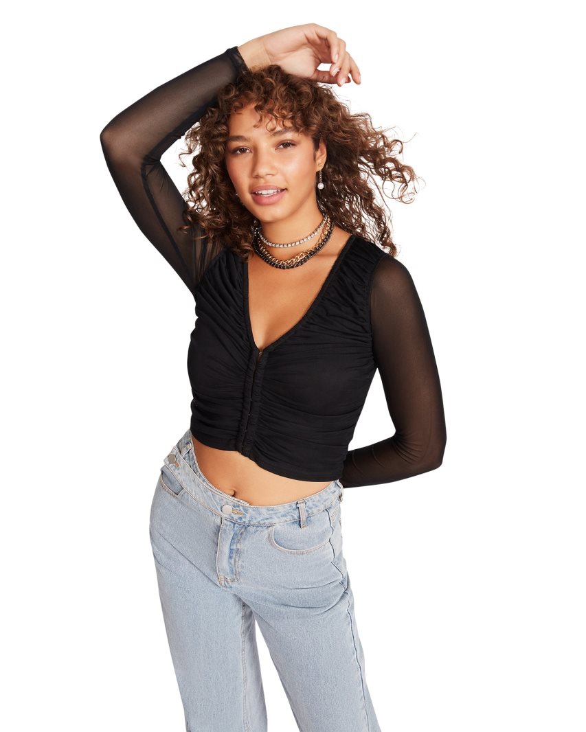 Black Steve Madden Luna Women's Tops | PH 6129OMN